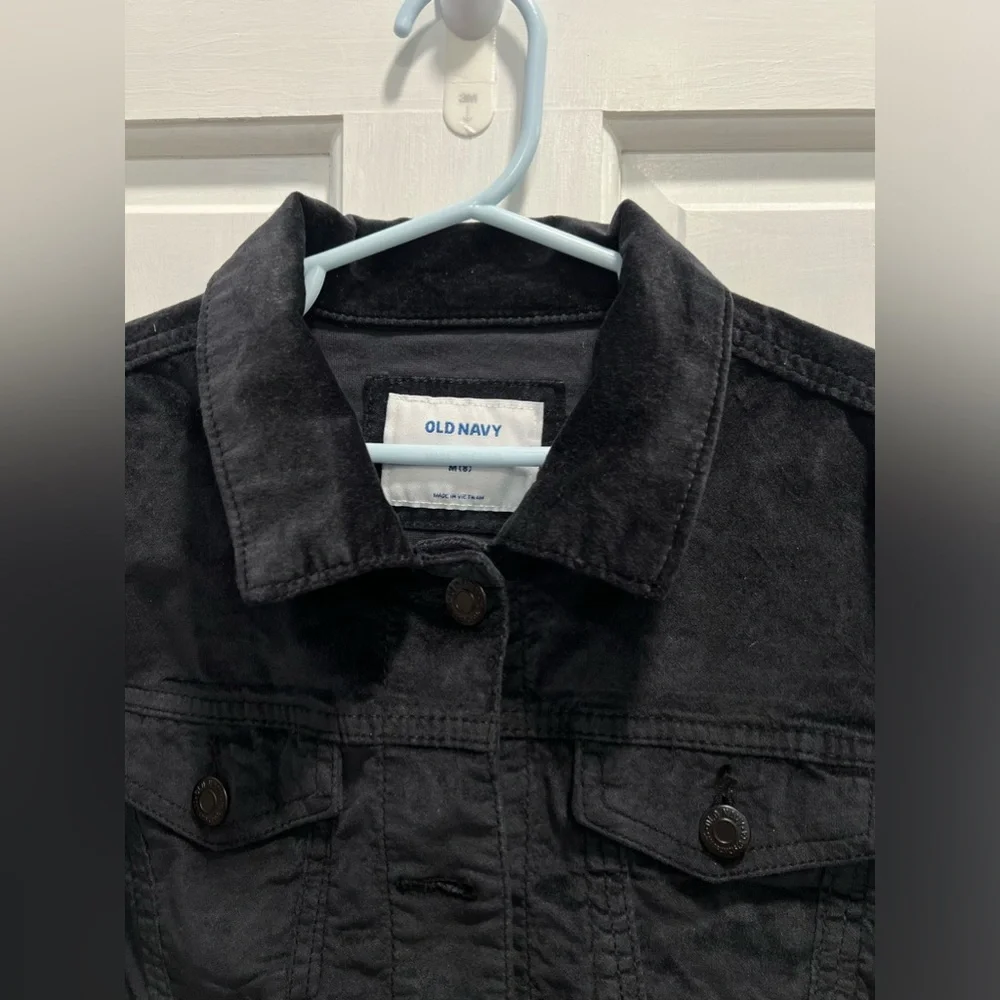 OLD NAVY NWT Black Collar Button Up Super Soft Jacket With Pockets SIZE MEDIUM 8
